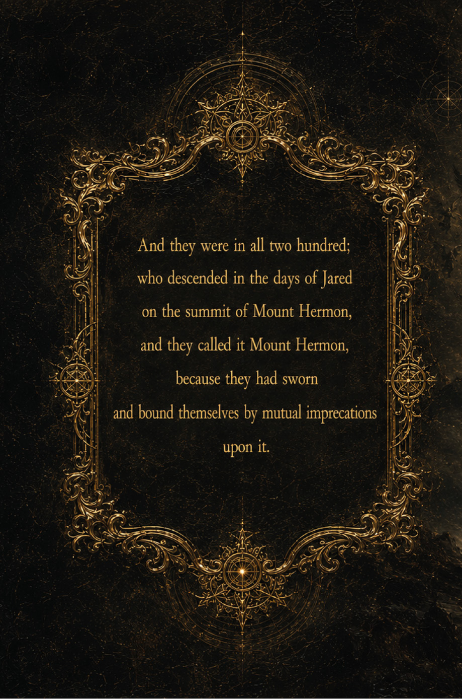 Gold illuminated text page from the complete Book of Enoch