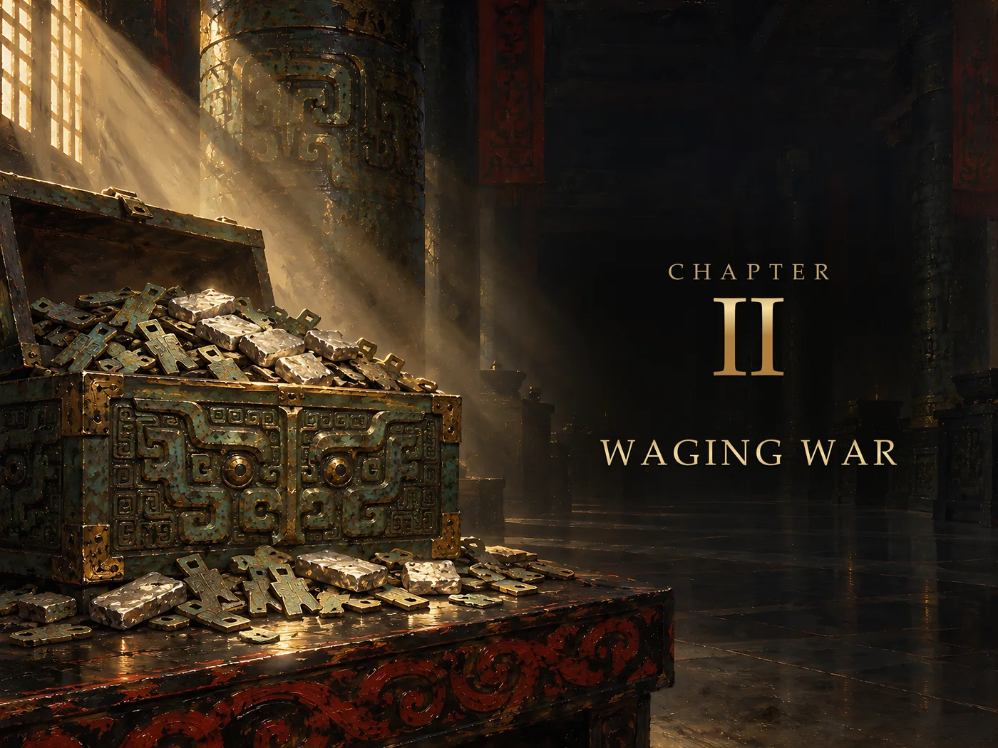 Chapter II, Waging War: its opening painting in The Art of War Illustrated