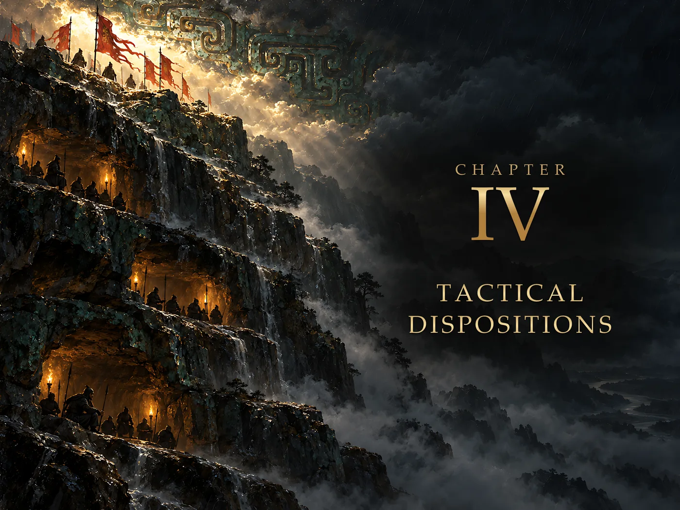 Chapter IV, Tactical Dispositions: its opening painting in The Art of War Illustrated